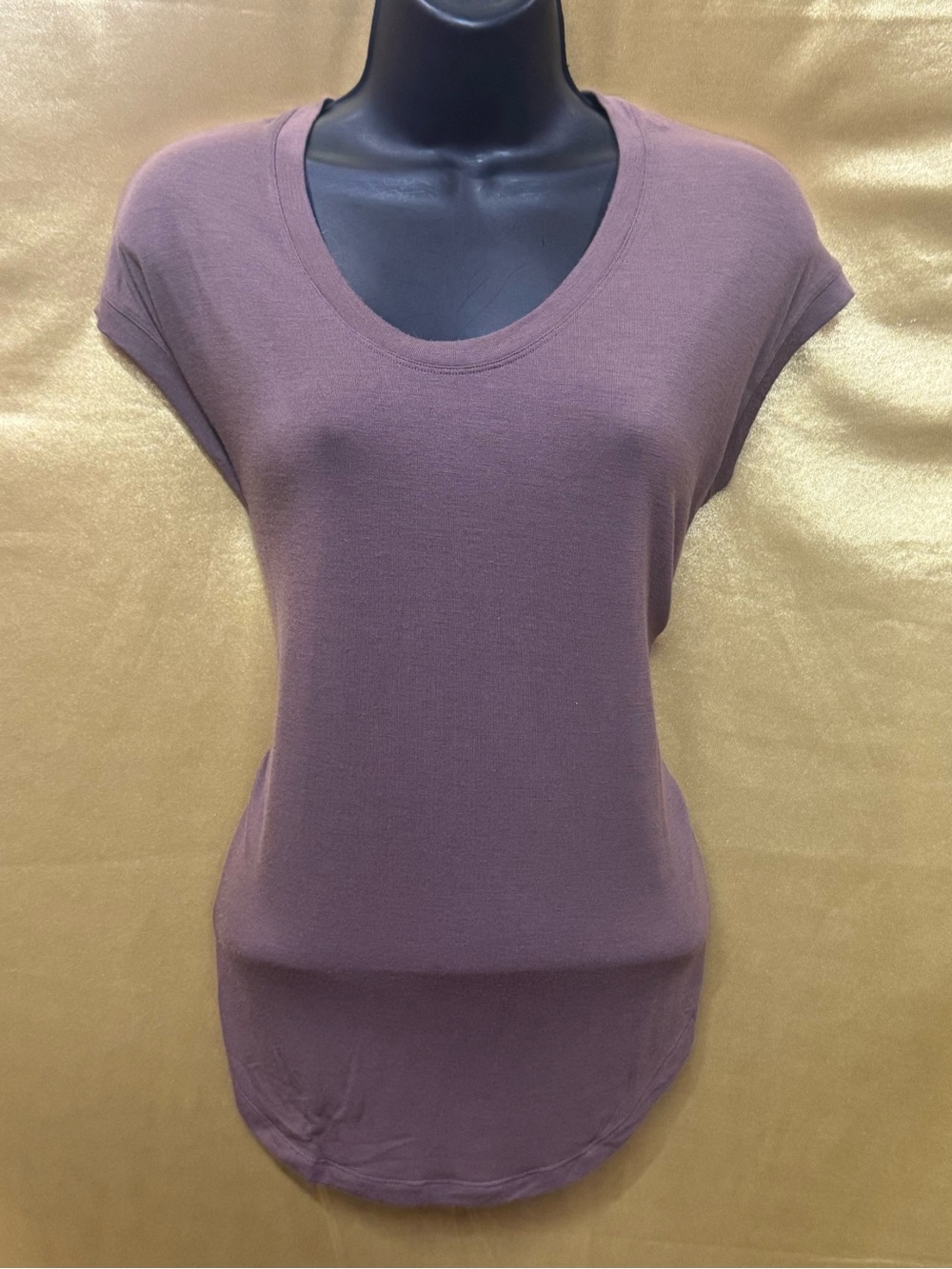Athleta Cloudlight Rib Stratus Tee Mauve Purple Oversized Basic Top Size XS‎